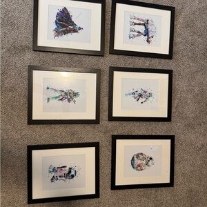 Star Wars abstract art with Black Frames
